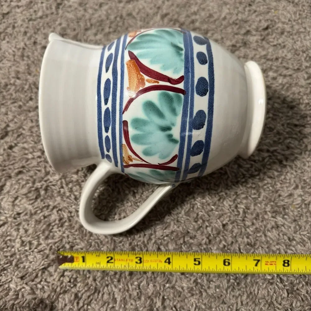 Jamestown Pottery Vintage Hand Painted Pitcher Colonial Virginia Ware Ceramic 7